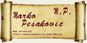 Marko Pešaković vizit kartica